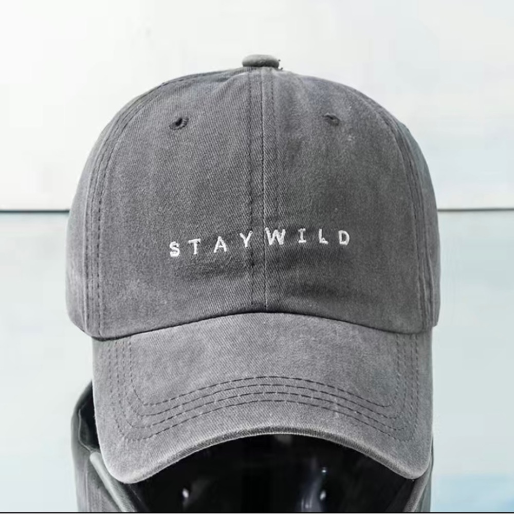 Stay Wild, Washed Distressed Baseball Cap for Women